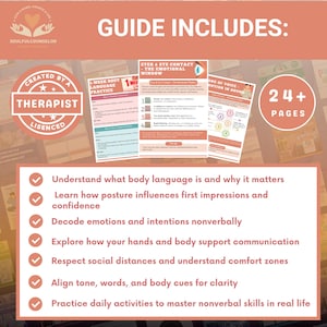 body language workbook, social intelligence planner, posture and presence guide, facial expression reading, eye contact practice sheet, personal space awareness tool, gesture communication skills, weekly social practice planner, teen communication workbook, printable body language guide, digital nonverbal skills workbook