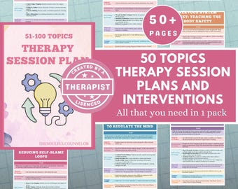 Therapy Interventions Guide PDF | 50+ Session Plans for Counselors, Therapists & Mental Health Professionals, Evidence-Based Counseling Plan