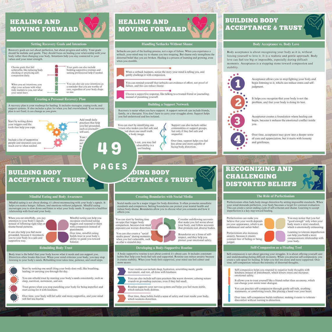 Body Image Distortions Workbook | Body Acceptance Journal | Teens ...