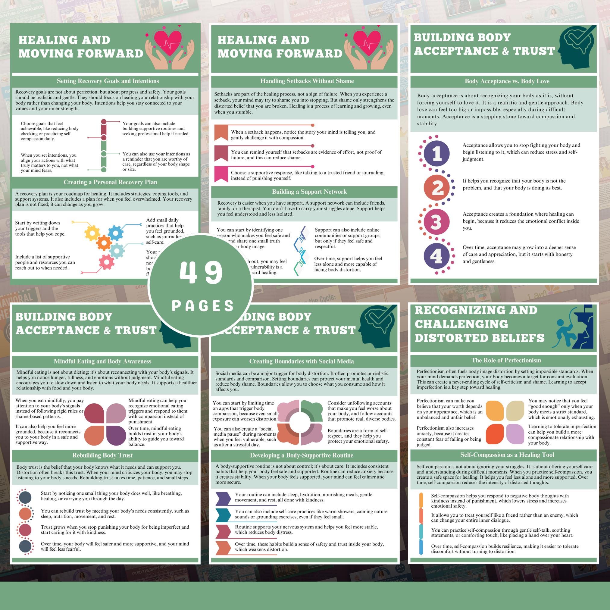 Body Image Distortions Workbook | Body Acceptance Journal | Teens ...