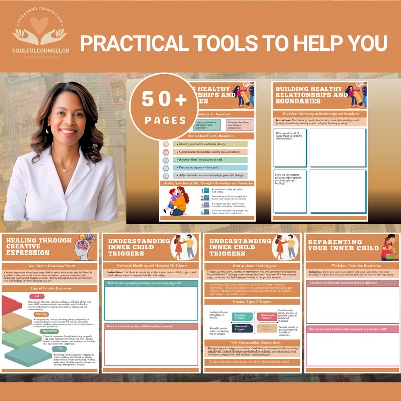 inner child healing workbook, reparenting worksheets for adults, healing childhood trauma, therapy workbook for teens, emotional healing printable, mental health journal prompts, self-discovery workbook, inner child therapy guide, creative expression for healing, shadow work journal