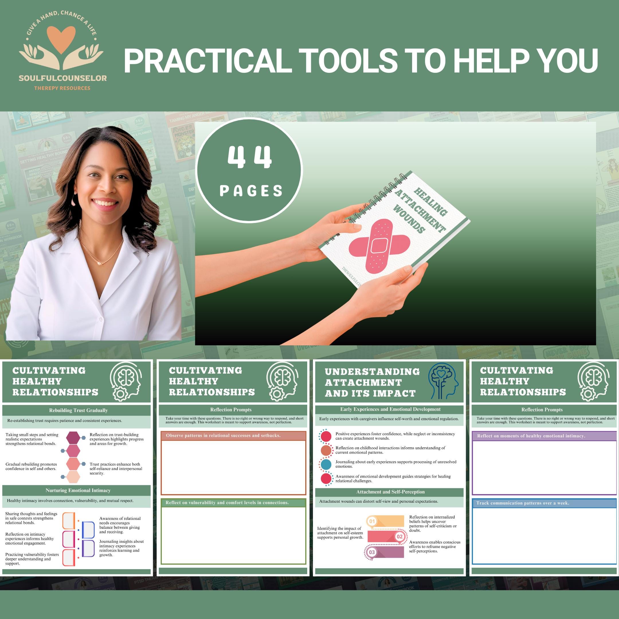 Healing Attachment Wounds Workbook for Teens & Adults, Reflective ...