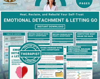 Emotional Detachment Workbook Self-Healing for Teens & Adults, Heal from Toxic Relationships, Build Boundaries, Regain Inner Peace