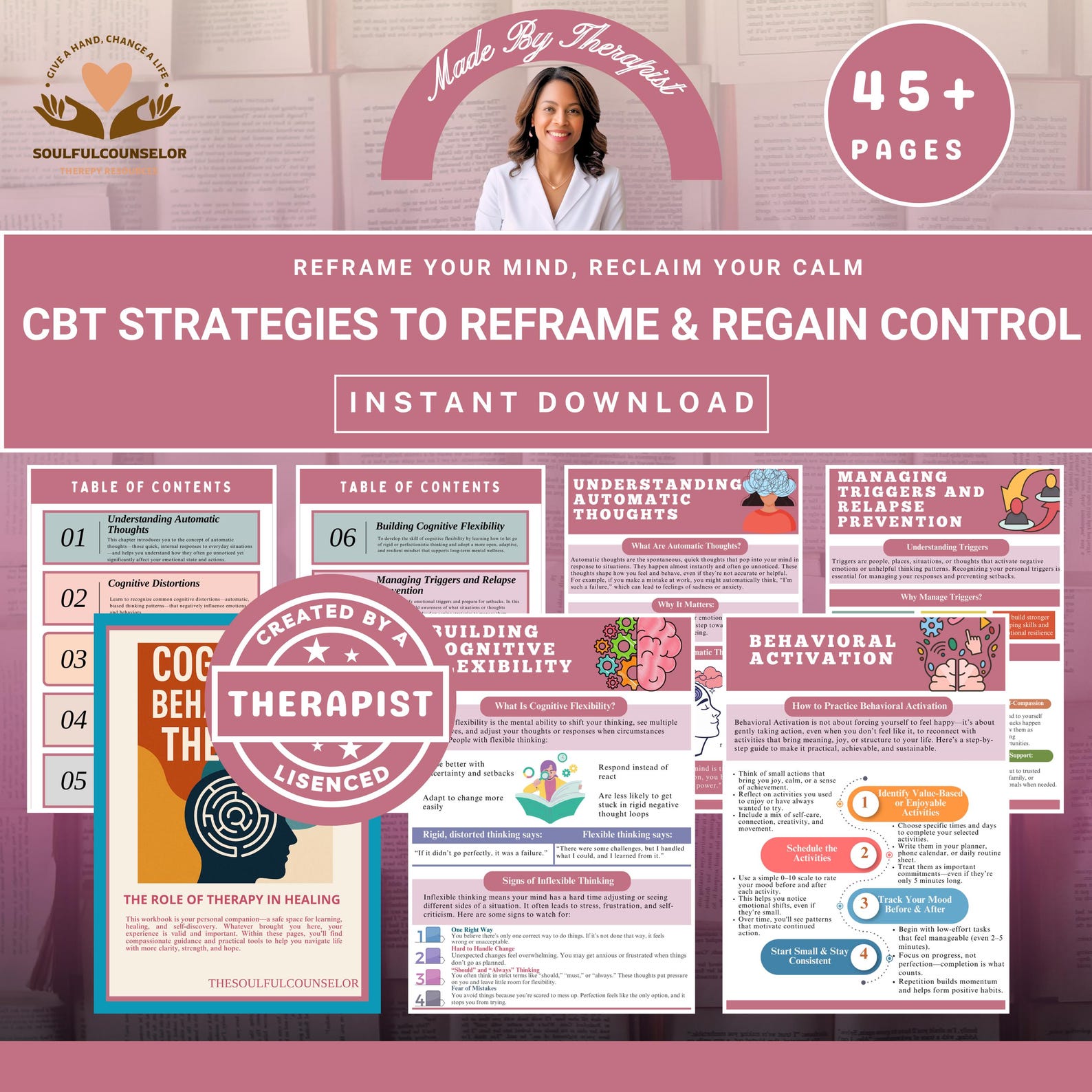 CBT Thought Reframing Workbook: Mental Health Printable Guide (PDF ...
