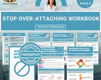 Stop Over Attaching Workbook | Emotional Independence Guide | Relationship Anxiety Healing | Secure Attachment Workbook