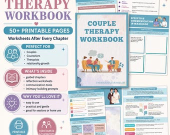 Couples Therapy Workbook, Communication and Intimacy Guide for Healthy Relationships, Marriage Counseling Printable PDF