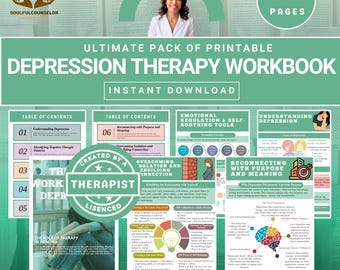 Depression Recovery Workbook, Therapist-Informed, Mental Health Self-Help (PDF)