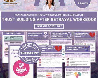 Trust Building After Betrayal Workbook ,Infidelity Healing, Couples & Individuals (Printable PDF)