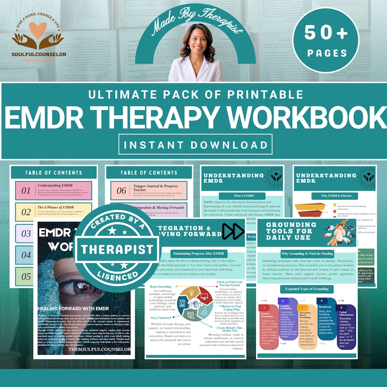 EMDR Therapy Workbook, Trauma Healing, PTSD (PDF) - Etsy