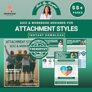 Attachment Styles Mega Bundle Quiz & Workbook, Relationship, Therapy Worksheets, Couples Therapy, Secure, Anxious, Avoidant, Disorganized