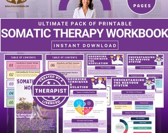 Somatic Therapy Workbook and Guide for Teens and Adults : Mental Health Tools (PDF)