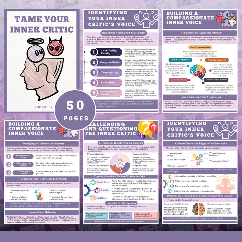 Inner Critic Worksheet.pdf Inner Critic Workbook: Self-esteem & Confidence Guide (PDF Printable ...