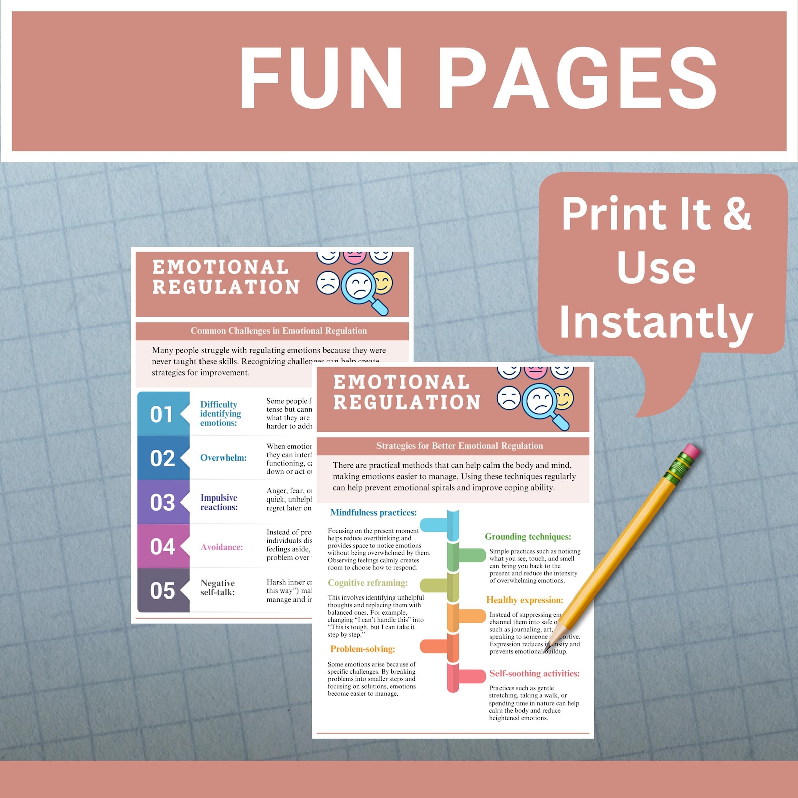 Emotion Priming Handout.pdf Emotional Regulation Handouts: Coping Skills, Anxiety Relief (digital ...