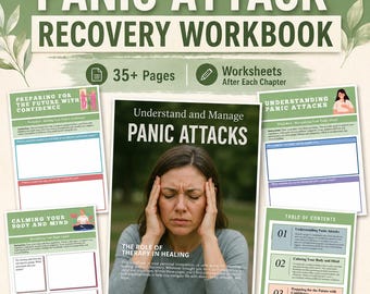 Panic Attack Recovery Workbook, Anxiety Relief Tools and Grounding Exercises for Teens and Adults, Therapist-Informed Printable PDF