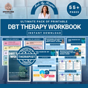 Ultimate DBT Therapy Worksheets Bundle, Printable & Fillable PDF for Mental Health,  Emotional Regulation, Dbt self-help Resources, Therapy