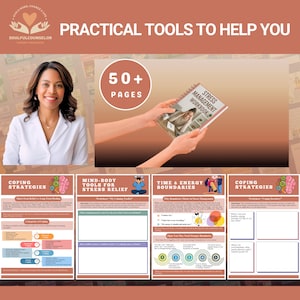 stress management workbook, stress relief workbook, coping skills workbook, emotional regulation guide, self-care workbook, mental health pdf, anxiety coping workbook, therapist created workbook, digital workbook for adults, calming workbook for stress, trauma informed workbook, nervous system workbook, burnout recovery workbook, printable therapy tools