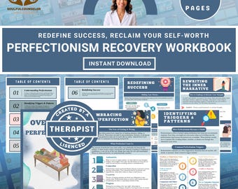 Perfectionism Recovery Workbook for Teens and Adults, Redefining Success, Self-Worth Practical Exercises to Let Go of Control
