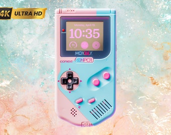 Sfondo per iPhone in stile Game Boy retrò / Schermata di blocco con zucchero filato (Download digitale)