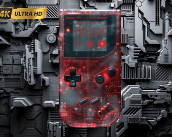 Sfondo per iPhone in stile Game Boy retrò / Schermata di blocco generata dall'IA (Download digitale)