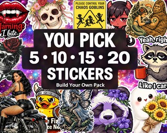 Matte Vinyl Sticker Bundle, Pick Your Own Pack, Adult Humor Decals