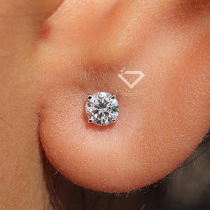 0.20 - 3.0 carat Lab Grown Diamond Earrings, 14k Solid Gold Lab Grown Diamond Stud Earrings 14k Solid Gold Diamond Earrings Anniversary Gift