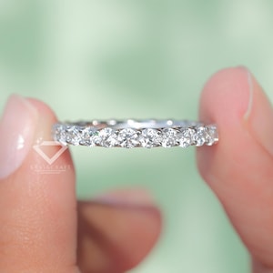 Lab Grown Diamond Band, 2.5mm Round Diamond Full Eternity Band, U Prong Diamond Band, Eternity Wedding Ring, Promise Ring For Her