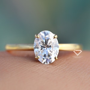 Lab Grown Diamond Engagement Ring, Oval Cut Hidden Halo Wedding Ring, 1.5 CT to 3 CT IGI Diamond Ring, Solid Yellow Gold Ring, Proposal Ring