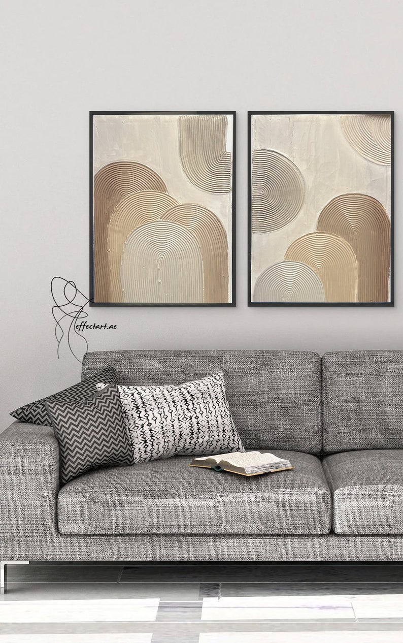 Beige Textured Arch Wall Art zdjęcie 4