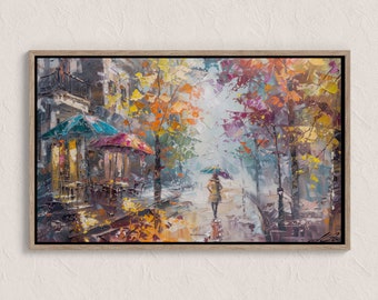 Autumn Stroll | Oil Paint Print Canvas | Living Room Wall Art | Home Decor | Peaceful Art | Modern Home Art | Beautiful Gift Idea | Abstract