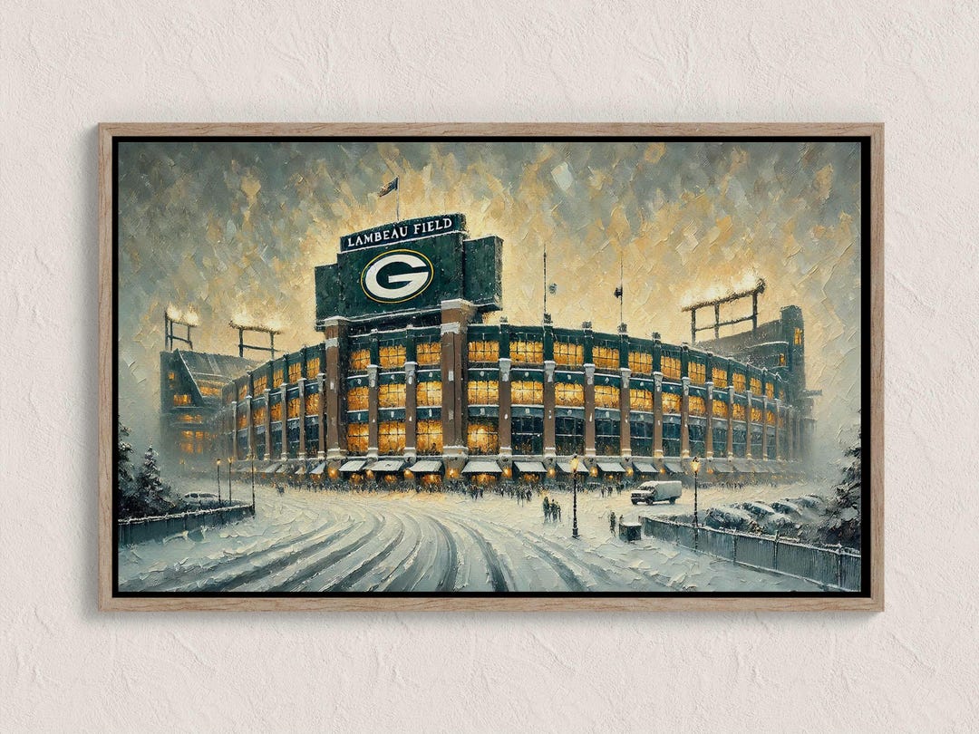 Winter at Lambeau | Father's Day | Oil Canvas Print | Man Cave Wall ...