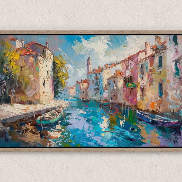 Morning in Venice | Oil Paint Print Canvas | Living Room Wall Art | Home Decor | Peaceful Art | Modern Home Art | Beautiful Gift Idea