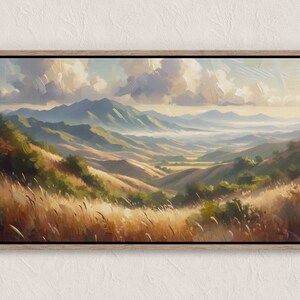 Hills and Valleys | Framed Oil Paint Print Canvas | Christian Wall Art | Impressionistic Artwork | Home Decor | Modern Home Art