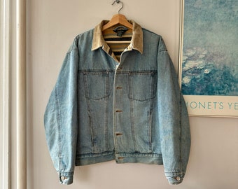 J CREW Vintage 90s Denim Jacket Blanket Lined Medium