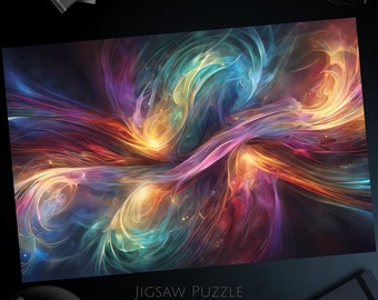 Abstract Art Jigsaw Puzzle: Colorful Swirling Design, Gift for Adults & Kids