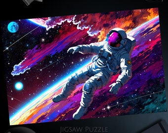 Colorful Astronaut Jigsaw Puzzle: Cosmic Space Art Game