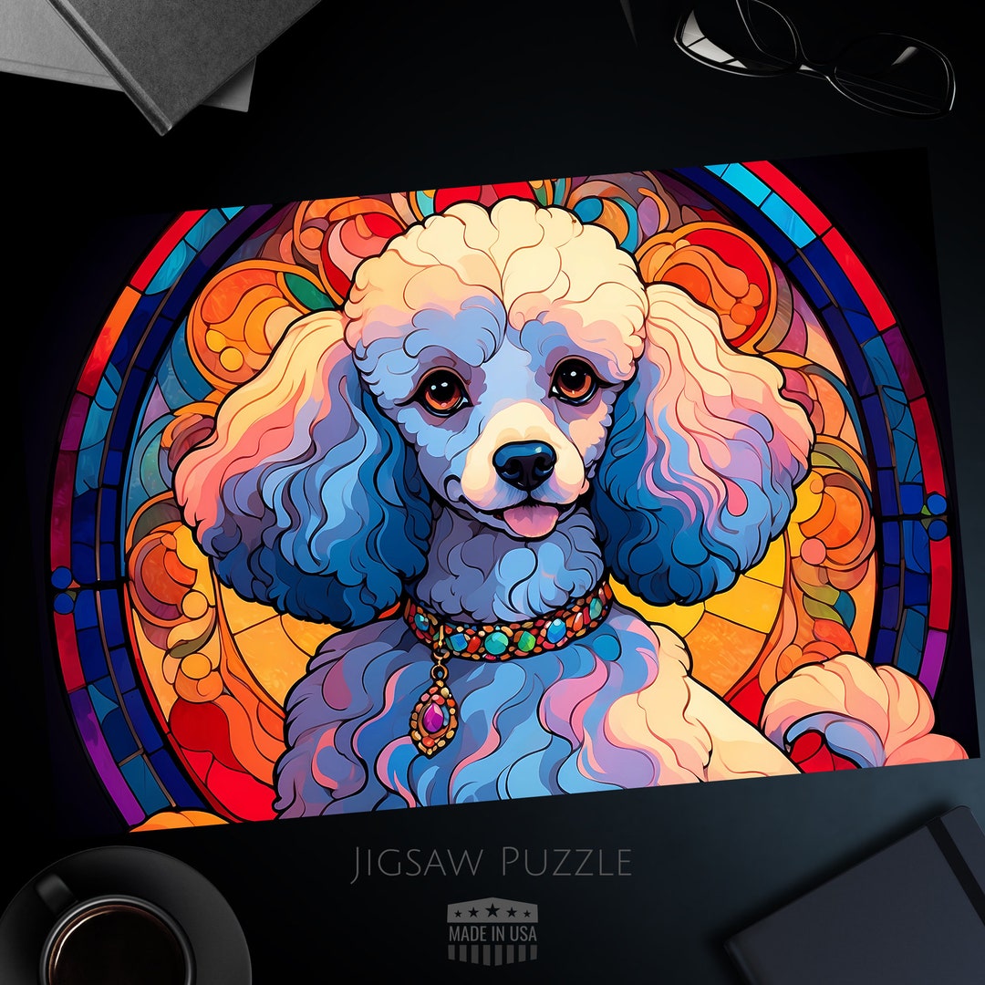 Stained Glass Poodle Jigsaw Puzzle: Unique Dog Lover Gift - Etsy
