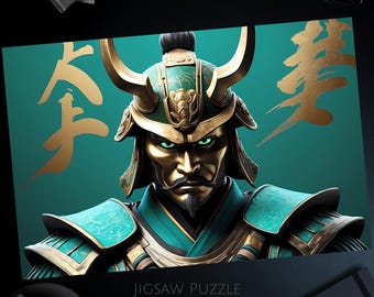 Mythical Samurai Jigsaw Puzzle, Unique Ancient Japanese Warrior Art Jigsaw, Challenging Puzzle, 1000, 500, 250, 100, 30 Pieces