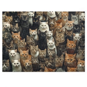 Cute Cat Jigsaw Puzzle  |  Gift for Cat Lovers  |  Cat Puzzle |  Animal Puzzle  (30, 110, 252, 500,1000 Piece Jigsaw Puzzle)