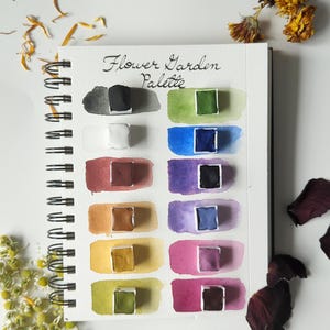 Flower Garden Palette: Handcrafted, Natural Pigment Watercolor Set