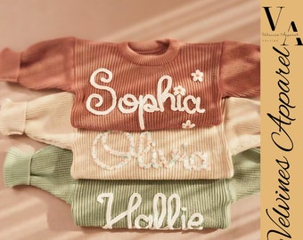 Benutzerdefinierte Name Baby Pullover Personalisierte Hand gestickt Name Baby Pullover Custome Baby Name Pullover Baby Benutzerdefinierte Baby Pullover Baby Jungen Pullover