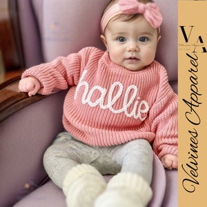 Custom Name Baby Sweater Personalized Hand embroidered Name Baby Sweater Custome Baby Name Sweater Baby Custom Baby Sweater Baby Boy Sweater