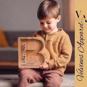 Personalized Wooden Piggy Banks Personalized letter bank letter piggy banks for boys piggy bank gift for child gift for kids baby boy gift