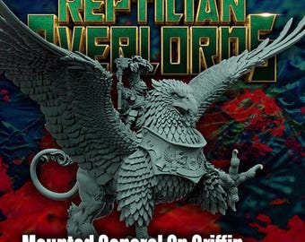 Empire mounted general on griffin 28mm multipart fantasy miniature.