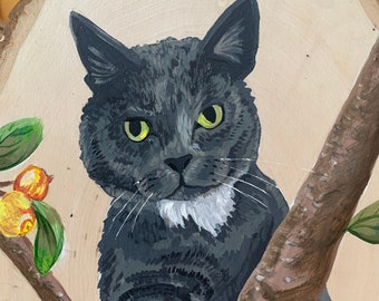 Wooden Painted Pet Portrait