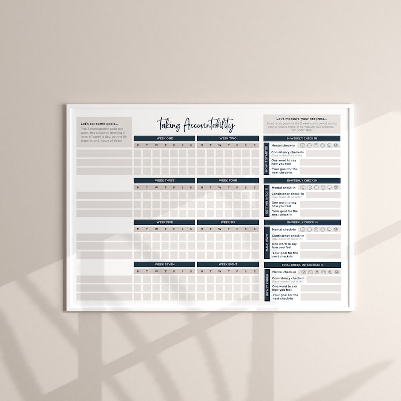 TAKING ACCOUNTABILITY Tracking Sheet - Stay on Track and Reach Your ...
