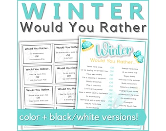 Winter Would You Rather Game - a This or That Winter Fun Kids Activity ...