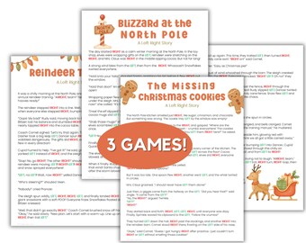 Weihnachten links rechts Spiel - druckbare Pass the Present Geschenkbörse Spiele für Gruppen, Klassenzimmer und Weihnachtsfeiern