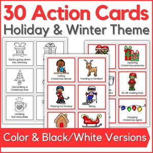 Printable Christmas Charades Game - Winter Holiday Charades Game Cards ...