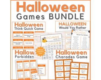 Halloween Games Bundle -  printable party activities for groups of all ages: adults, teens, and kids (PDF Download)