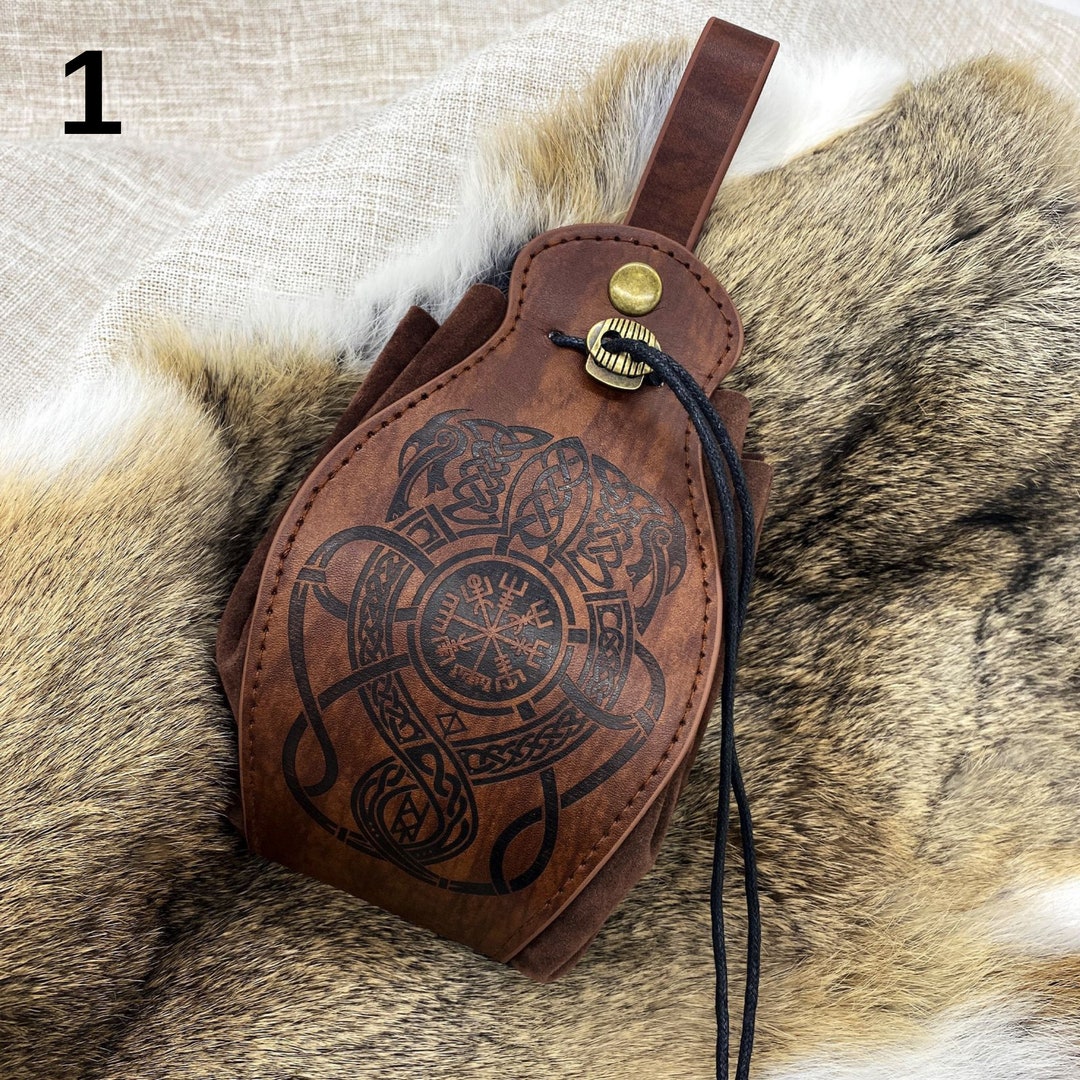 Viking Leather Belt Bag,medieval Wallet Steampunk, Medieval Viking Belt ...